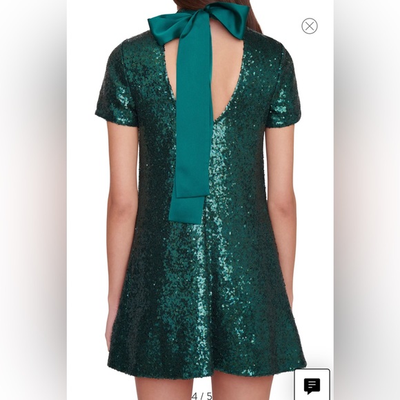 Staud Ilana Emerald Green Sequin Mini Dress XS - Picture 4 of 12